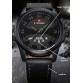 Men’s leather strap sport military tactical water resistant watch